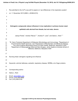 Estrogenic compounds reduce influenza A virus replication in primary human nasal epithelial cells derived from female, but not male, donors