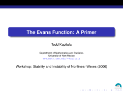 Evans Function Primer
