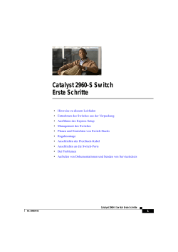 Catalyst 2960-S Switch Getting Started Guide (German)