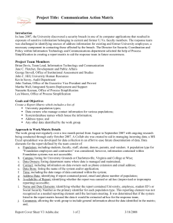 Final Report and Matrix