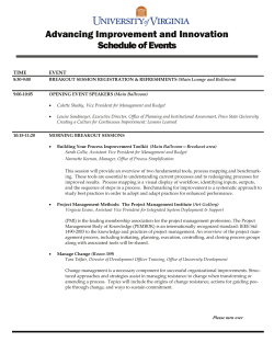 Schedule of Events & Session Descriptions
