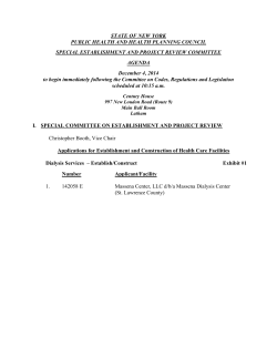 Special Establishment and Project Review Committee Agenda