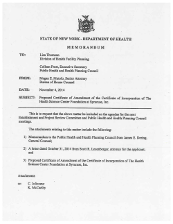 The Health Science Center Foundation at Syracuse, Inc.