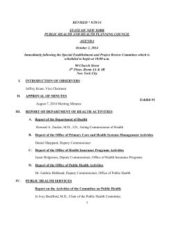 Agenda, REVISED 9/29/14