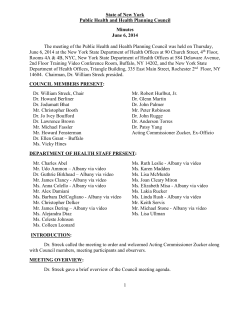 June 6, 2014 PHHPC Meeting Minutes