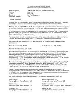 Licensure - 2392-L All Metro Aids, Inc. d/b/a All Metro Health Care