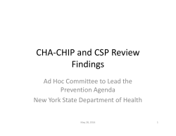 CHA‐CHIP and CSP Review Findings