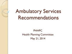Ambulatory Services Recommendations
