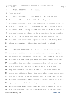 October 3, 2013 Public Health and Health Planning Council Meeting Transcript