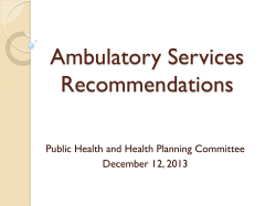 Ambulatory Services Recommendations