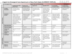 Chart that summarizes and contrasts key elements of the ambulatory services spectrum.