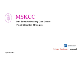 MSKCC Flood Mitigation April 15, 2013