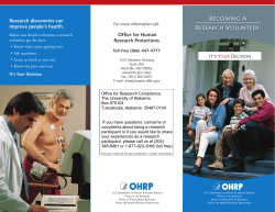 "Becoming a Research Volunteer: It's Your Decision"