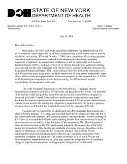 Updated Regulation regarding LPNs Accessing Central Venous Lines