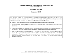 Complete Personal and Skilled Care Outcomes (PESO) Data Set Assessment Guide for Printing