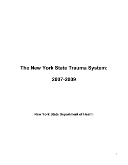 NYS Trauma System Report 2007 - 2009