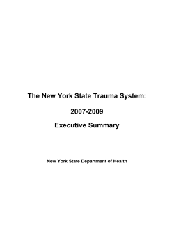 NYS Trauma System Report 2007 - 2009 Executive Summary