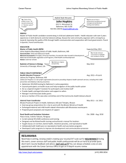 Hybrid Style Resume John Hopkins