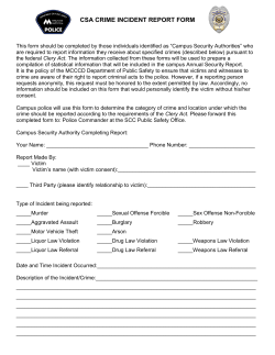 Campus Security Authority Incident Report Form