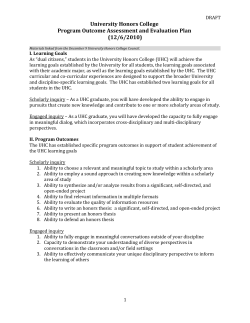 Assessment and Evaluation Plan
