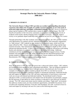 University Honors College Strategic Plan