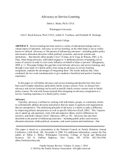 Advocacy as Service-Learning
