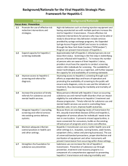 Background/Rationale for the Viral Hepatitis Strategic Plan: Framework for Hepatitis C