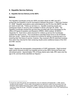 Section II - Hepatitis Service Delivery