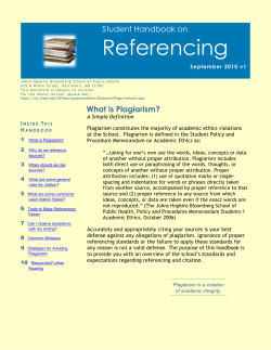 Student Handbook on Referencing