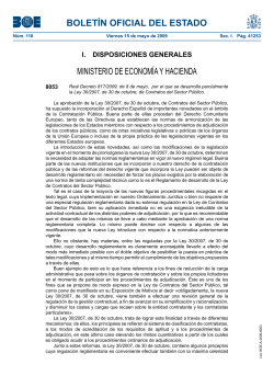 Real Decreto 817/2009, de 8 de mayo, por el que se desarrolla parcialmente la Ley 30/2007, de 30 de octubre, de Contratos del Sector P blico.