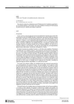 DOGC-Ley 7/2011, de 27 de juliol, de Medidas Fiscales y Financieras.