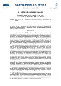 BOE-Ley 32/2010 de 1 de octubre de la Autoridad Catalana de Protecci n de Datos