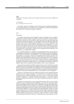DOGC-Ley 29/2010, de 3 de agosto, de uso de Medios Electr nicos en el Sector P blico de Catalunya.