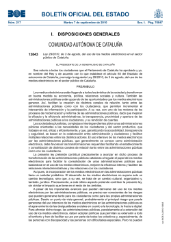 BOE-Ley 29/2010, de 3 de agosto, de uso de Medios Electr nicos en el Sector P blico de Catalunya