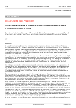 DOGC-Ley 19/2014, de 29 de diciembre, de transparencia, acceso a la informaci n p blica y buen gobierno.