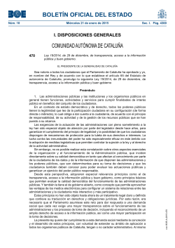 BOE-Ley 19/2014, de 29 de diciembre, de transparencia, acceso a la informaci n p blica y buen gobierno.