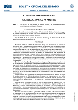 BOE-Ley 26/2010, de 3 de agosto, de R gimen Jur dico y de Procedimiento de las Administraciones P blicas de Catalunya