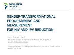 Gender-Transformational Programming and Measurement for HIV and IPV Reduction