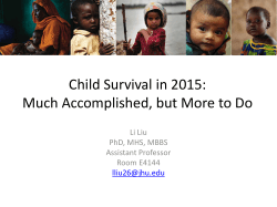 Child Survival in 2015: Much Accomplished, but More to Do