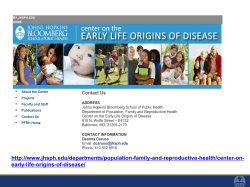 Center on the Early Life Origins of Disease