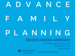 Advance Family Planning - Gates Institute