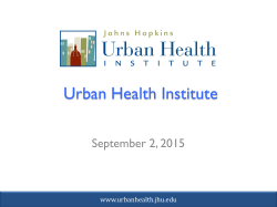 Urban Health Institute Presentation