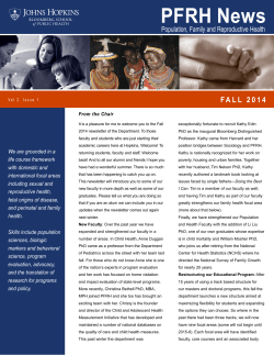 PFRH Fall 2014 Newsletter
