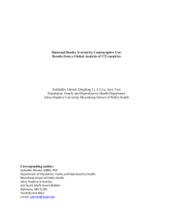 Maternal Deaths Averted by Contraceptive Use