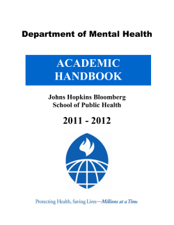 Department of Mental Heatlh Student Handbook 2011-12