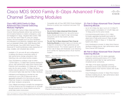 Cisco MDS 9000 Family 8-Gbps Advanced Fibre Channel Switching Modules