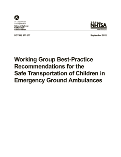 NHTSA Safe Transportation of Children in Ground Ambulances