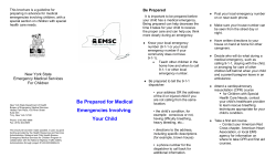 Be Prepared for Medical Emergencies Involving Your Child brochure