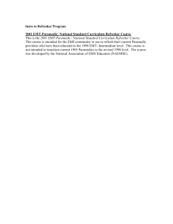 AEMT-P Refresher Course Curriculum