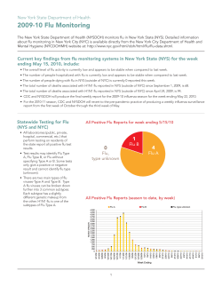 The New York State Department of Health 2009-2010 Flu Monitoring is also available in Portable Document Format